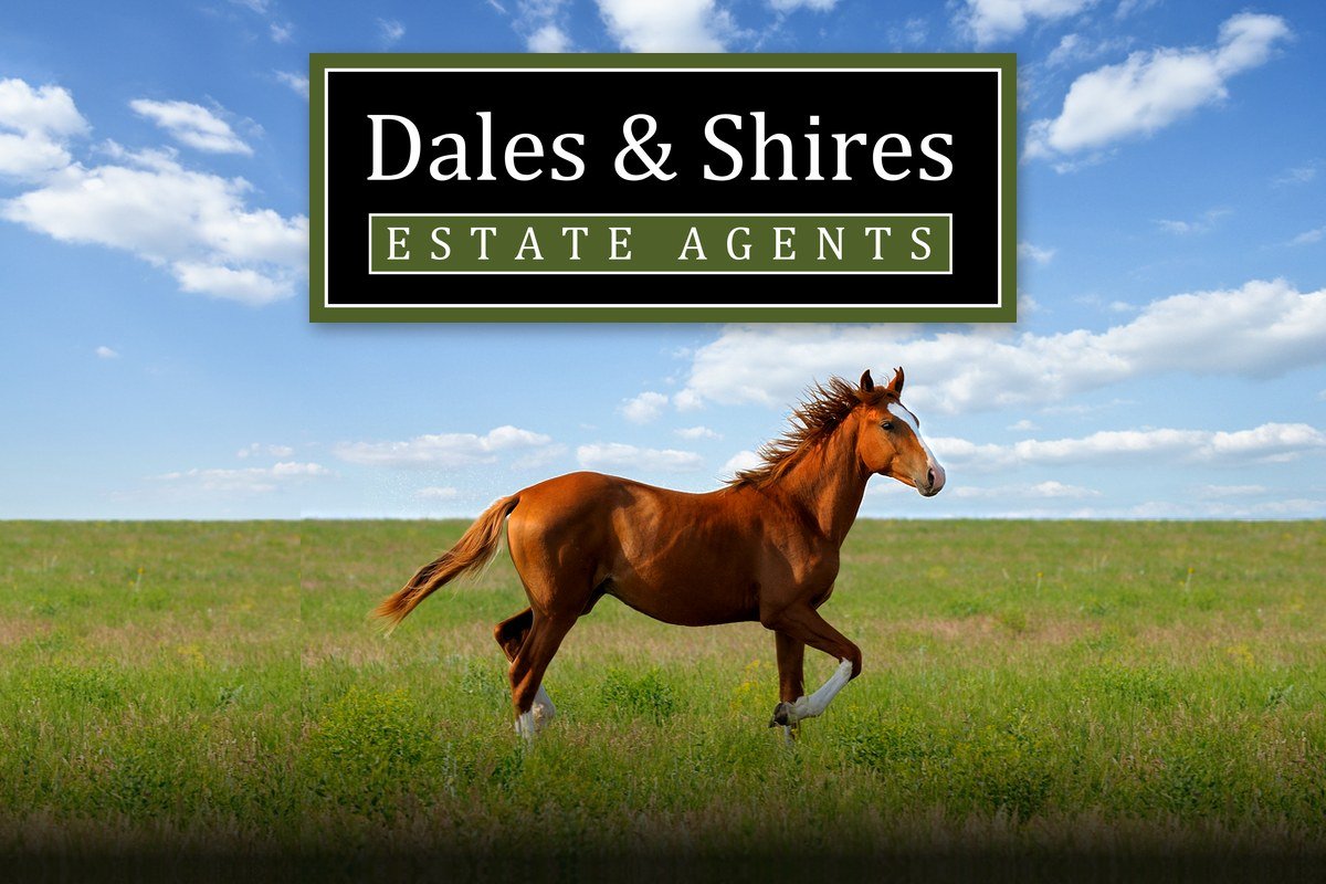 A horse galloping across a green field under a blue sky
